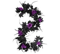 Halloween Maple Garland - 180CM Artificial Vine Decor | Black Autumn Leaves