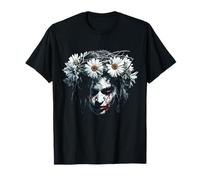 Halloween Marguerite Fleur Visage Effrayant Sanglant Femmes Halloween T-Shirt