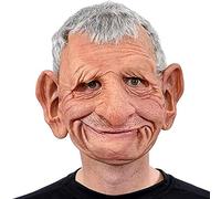 Halloween Masque de vieil homme Masque de visage humain réaliste Masque de latex effrayant Halloween Cosplay Costume Jeux de fête Props (M)