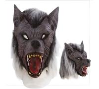 Boland 97515 Masque loup-garou Werewolf en latex avec poils, gris, Taille unique