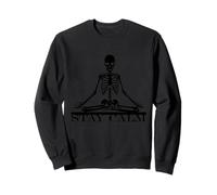 Halloween Meditating Stay Calm Skeleton Yoga Sweatshirt