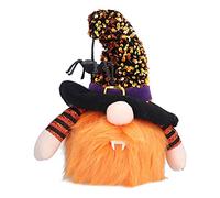 Halloween Mini GNOME Figurines, Ornements Nains illuminés Halloween Glowing Faceless Doll for Christmas Thanksgiving Table Home Table Garden Paysage Decor (Orange)