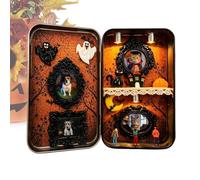 Halloween Miniature Scene Box - 3.62x6.02 Inch Iron Resin 3D Holiday Decor