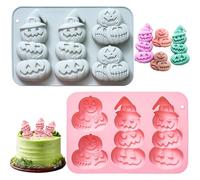 Halloween Mold, Pumpkin Silicone Baking Molds, 21.6x14.5x2.6cm/8.5x5.71x1.02 inches Non-Stick Flexible Tray, Heat-Resistant Food-Grade Material for Cupcake, Chocolate, Soap, Muffin, Ice, Wax Craft