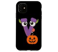 Halloween Monster Lettre V Citrouille Fun Coque pour iPhone 11