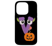 Halloween Monster Lettre V Citrouille Fun Coque pour iPhone 14 Pro