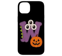 Halloween Monster Lettre W avec Citrouille Coque pour iPhone 14 Plus
