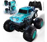 Halloween Monster Truck avec télécommande, camion monstre 1/20 avec marche verticale et rotation à 360°, 20 km/h, voiture télécommandée avec lumière LED et musique, jouets d'Halloween, cadeaux