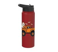 Halloween Monster Truck Ghost Pumpkin Batte Stainless Steel Insulated Water Bottle