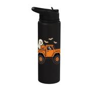Halloween Monster Truck Ghost Pumpkin Batte Stainless Steel Insulated Water Bottle