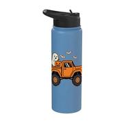 Halloween Monster Truck Ghost Pumpkin Batte Stainless Steel Insulated Water Bottle