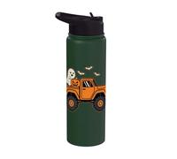Halloween Monster Truck Ghost Pumpkin Batte Stainless Steel Insulated Water Bottle