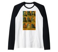 Halloween Monstres Classiques Vintage Manche Raglan