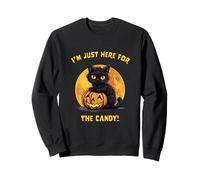 Halloween Moon Black Cat Je suis Juste là pour Les Bonbons ! Sweatshirt
