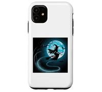 Halloween Moon Blue Witch Effrayant Nuit Amusante Coque pour iPhone 11