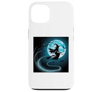 Halloween Moon Blue Witch Effrayant Nuit Amusante Coque pour iPhone 13