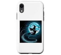 Halloween Moon Blue Witch Effrayant Nuit Amusante Coque pour iPhone XR