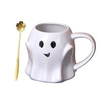 Halloween Mug with Adorable Ghostface Design - Ceramic Ghost Coffee Mug Featuring Purple Wizard Hat, Perfect Cute Gifts for Family & Friends During Halloween Season (#9)