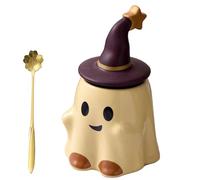 Halloween Mug with Adorable Ghostface Design - Ceramic Ghost Coffee Mug Featuring Purple Wizard Hat, Perfect Cute Gifts for Family & Friends During Halloween Season (#6)