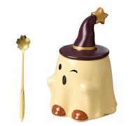 Halloween Mug with Adorable Ghostface Design - Ceramic Ghost Coffee Mug Featuring Purple Wizard Hat, Perfect Cute Gifts for Family & Friends During Halloween Season (#5)