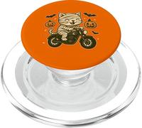 Halloween Mummy Cat Biker Mignon Kawaii Moto Amoureux des Chats PopSockets PopGrip pour MagSafe