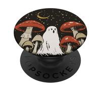 Halloween Mushroom Ghost Vintage Grunge 90 Aesthetic Graphic PopSockets PopGrip Adhésif