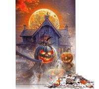 Halloween Mystery House Puzzle 1000 Pièces Cadeau Unique Jeu Éducatif Challenge Toy À De Qualité Supérieure Peinture Art pour Adultes Et Enfants À Partir De 12 Ans 1000pcs (75x50cm)