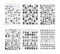 Halloween Nail Art Stickers Glow in the Dark Nail Secrals 3D auto-adhésif fluorescent autocollants Skull Spider Witch Ghost Pumpkin Bat Snake Nail Design Halloween décorations