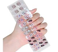 Halloween Nails Strips Gel Semi Trempé Ongles Bandes Dans Le Sombre Halloween Autocollants Décoration Art Gels Semi-Durcis Autocollants Complètement Emballés Pour Femme