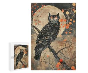 Halloween Night Owl Art Print Puzzle 1000 Pièces Educa Jouet en Bois Cadeau Unique Décoration Intérieure Jeu Éducatif Challenge Toy Adultes Et Enfants À Partir De 14 Ans 1000 PCS