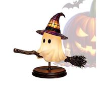 Halloween Nightstand Lamps - USB Powered Ghost On Broom Nightlight