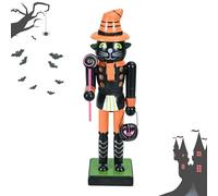 Halloween Nutcracker Statues | Bureau Pumpkin Witch Nutcracker Statues | Goody Bag Fillers Spooky Decor Figurine for Home Display Window Shelf Party Fireplace