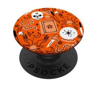 Halloween occulte magique mystique ésotérique orange sorcellerie PopSockets PopGrip Adhésif