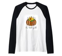 Halloween Orange Citrouille Buffalo Plaid It's Fall Y'all Femmes Manche Raglan