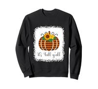 Halloween Orange Citrouille Buffalo Plaid It's Fall Y'all Femmes Sweatshirt