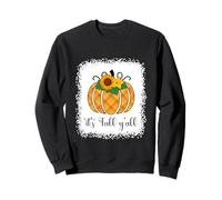 Halloween Orange Citrouille Buffalo Plaid It's Fall Y'all Women Sweatshirt