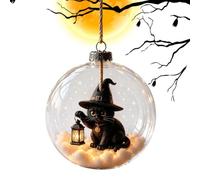 Halloween Ornaments 3.14in - Glowing Battery Operated Miniature Scene Ball