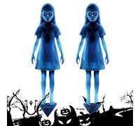 Halloween Outdoor Decor, 2 Pieces Ghost Garden Stakes for Lawn Patio, Spooky Sign Props, Perfect for Driveway Entrance Haunted House Party Photo Backdrop Yard Decoration, 15.75x4.53 in