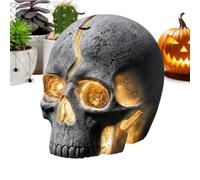Halloween Outdoor Lighting - Resin LED Solar Powered Spooky Gothic Skull