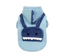 Halloween P.e.t Print Lit.tle Mon.ster Robot Buckle Two Legged Sweat à capuche pour chiens et chats Vêtements BZa437 (bleu clair, S)