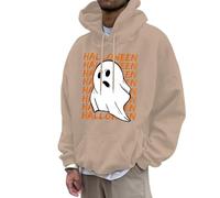 Halloween Pack Sweat Capuche à pour Hommes et Femmes, Sweat-Shirt Polaire Graphique 3D, nouveauté Cool drôle, avec Poches, 2025 Homme Doublé De(Kaki,S)