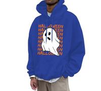 Halloween Pack Sweat Capuche à pour Hommes et Femmes, Sweat-Shirt Polaire Graphique 3D, nouveauté Cool drôle, avec Poches, 2025 Homme Doublé De(Bleu,XXL)
