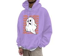 Halloween Pack Sweat Capuche à pour Hommes et Femmes, Sweat-Shirt Polaire Graphique 3D, nouveauté Cool drôle, avec Poches, 2025 Homme Doublé De(Violet,XXL)