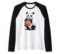 Halloween Panda Fantôme Citrouille des Bonbons Ou Un Sort Manche Raglan