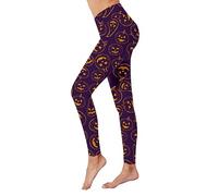 Halloween Pantalon Large Gothique Leggings d pour Femme ajustés et élégants, Couche de Base Parfaite Un Usage Quotidien. Noir Tailleur(Violet,XXL)