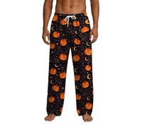 Halloween Pantalon Pyjama Taille éLastique Chaud Pantalon De Pyjama Homme | Chaud Grande Taille Coupe Droite Pantalon De Pyjama Homme pour D'Halloween Maison Vacances Loisirs Intérieur Doux Sommeil
