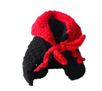 Halloween Parrot Vampire Cape, Crochet Bird Cloak for Parrots | Soft hand-knitted yarn bird costume, designed for festive cosplay, fits for small parrots Red Black