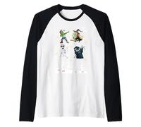 Halloween Party Dab Dance Pose Dabbing Squelette Zombie Loup Manche Raglan