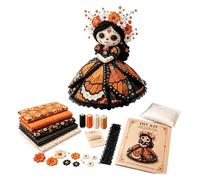 Halloween Patch Fabric Craft, Complete Horrible Relaxing Festive Skeleton | Skeleton Girl Design, Fabric Craft Set, Festive Halloween Decor, for Enthusiasts Family Girls Party Game Night Gathering