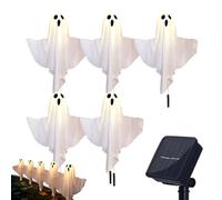 Halloween Pathway Lights - Solar Halloween Lights, 5 Pieces Light Up Ghosts, Decoration effrayante à LED étanche à LED pour Garden Yard Lank Walkway Backyard Park Hauted House